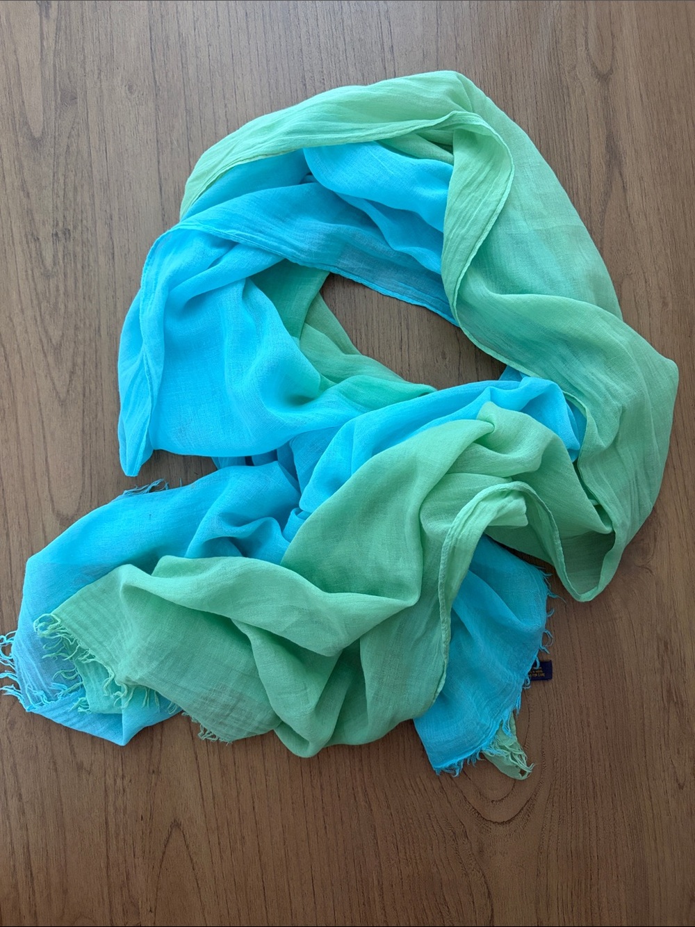 Lightweight Turquoise & Green Ombre Wrap Scarf - Women Accessories
